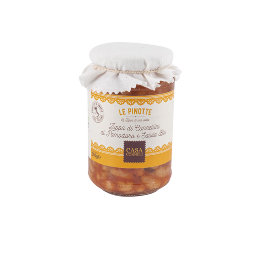 Zuppa di cannellini al pomodoro e salvia bio